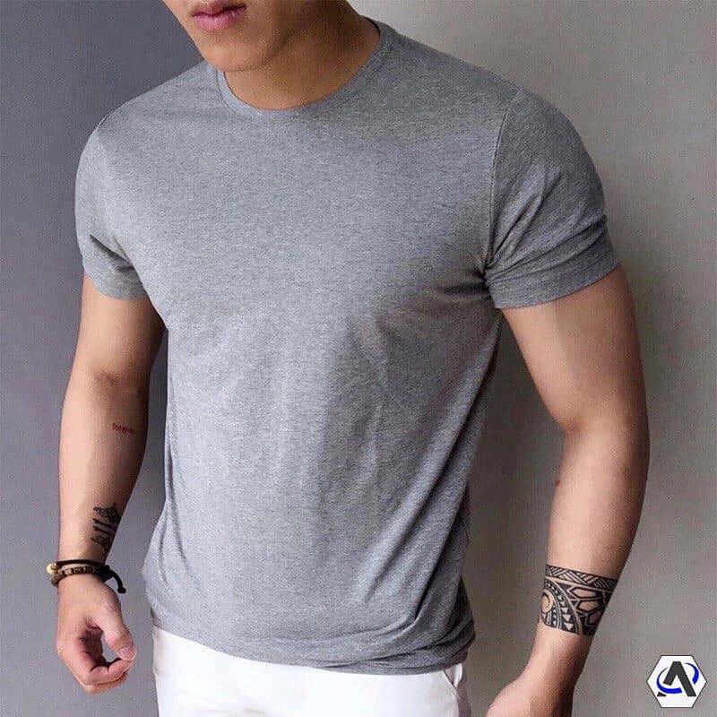 Áo Thun Nam CAO CẤP Cotton Trơn Cổ Tròn co giãn 4 chiều