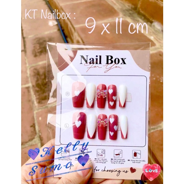 Túi kiếng OPP đựng Nailbox , phụ kiện Nail có keo dán