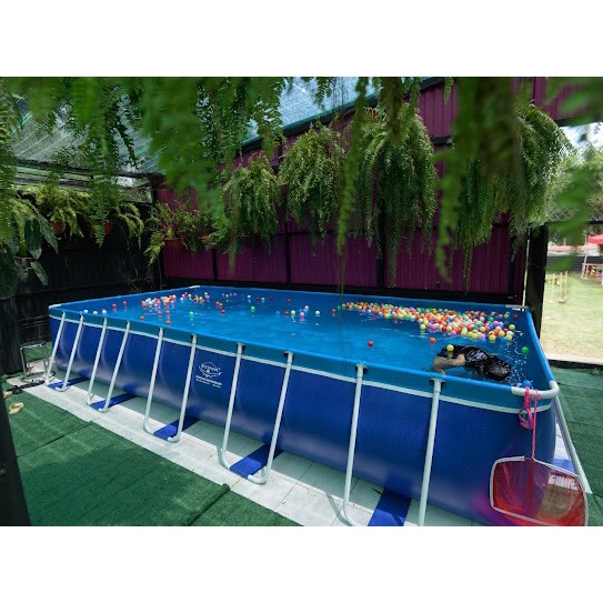 Bể bơi BestPool mini cho bé tập bơi, phao bơi, kính bơi, hồ bơi khung kim loại lắp ráp, bể bơi gia đình