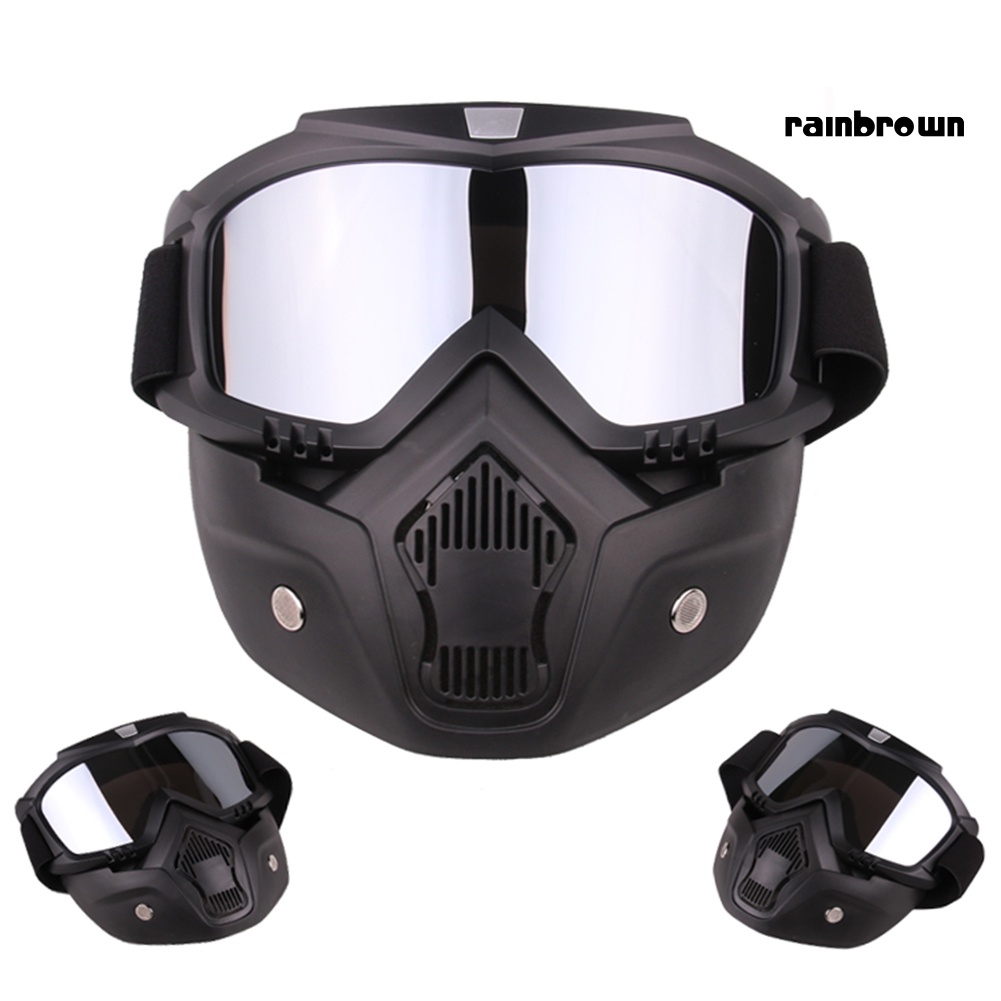 Mặt nạ kính bảo hộ chống tia uv chắn gió có thể tháo rời gắn mũ bảo hiểm cho người đi xe máy