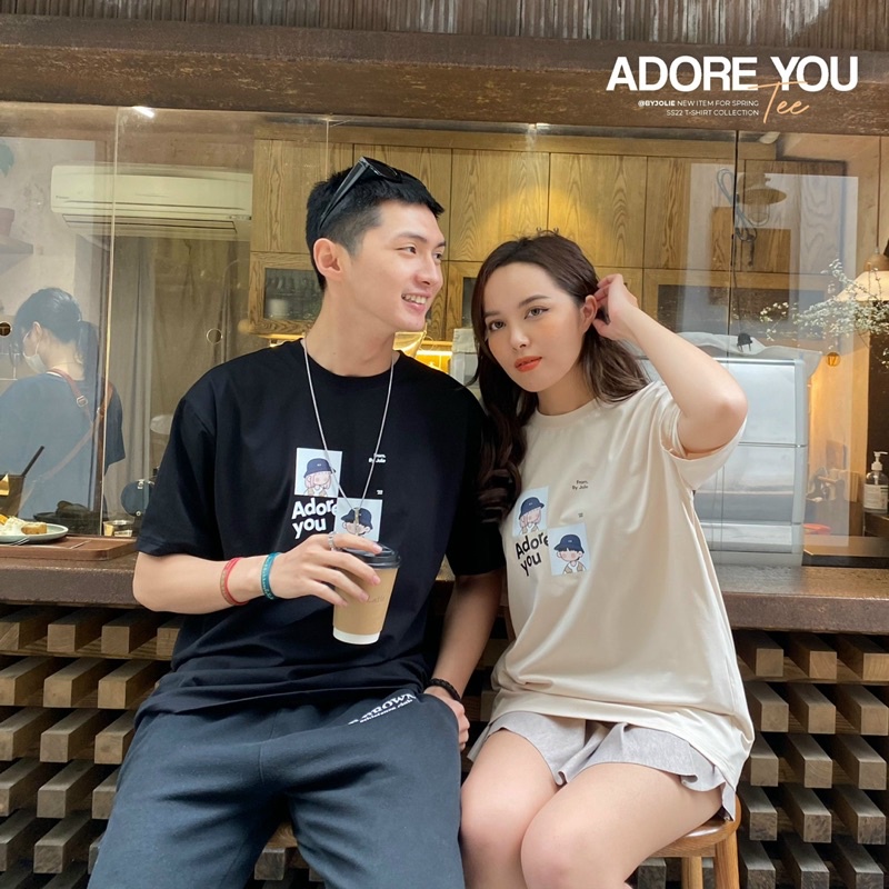 Áo phông Adore U chất cotton mềm mịn form unisex suông rộng