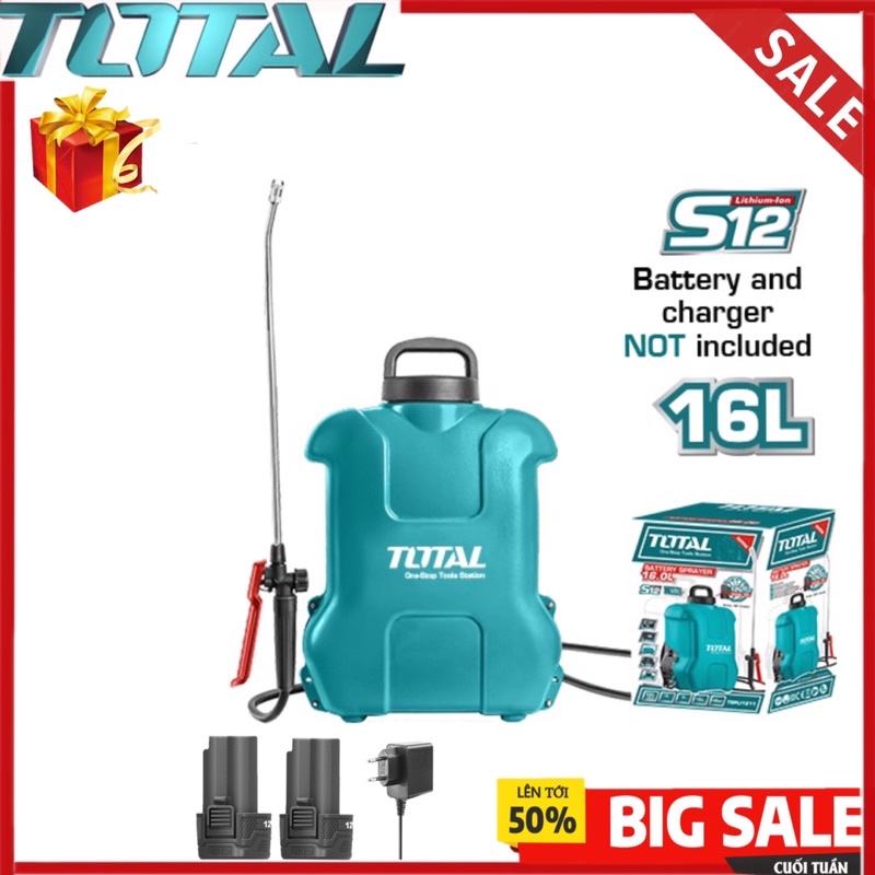 TOTAL Máy phun thuốc 16L dùng pin Lithium S12 TSPLI1211