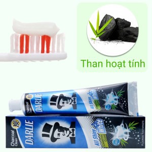 Kem đánh răng Darlie All Shiny White trắng răng than hoạt tính 140g