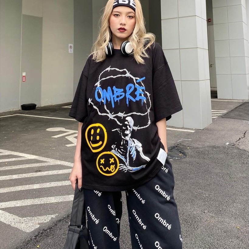 Set bộ OME áo thun tay lỡ quần bom in hình siêu nét form rộng unisex nam nữ mặc được RÔ STORE S16