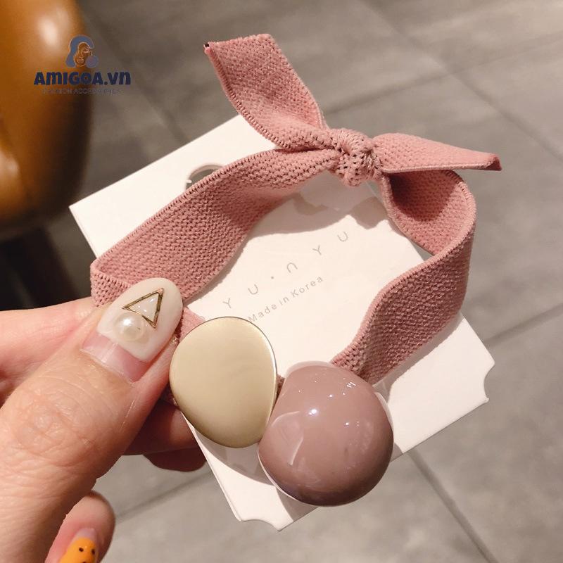 ✨✨Dây Buộc Tóc Bản Rộng Bằng Da Cao Su Kiểu Hàn Quốc Đơn Giản Cho Nữ