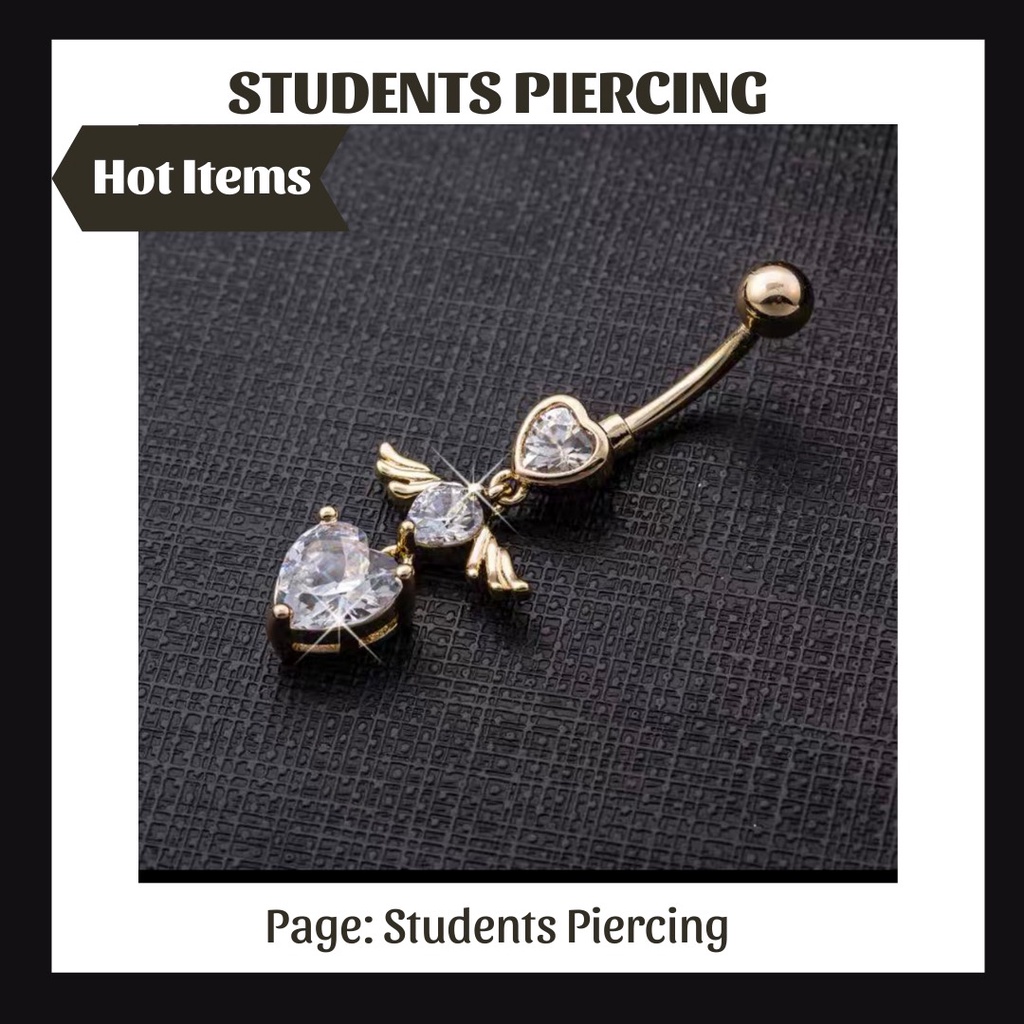 [FREE SHIP EXTRA ] Khuyên Rốn Cánh Thiên Thần Màu Vàng Gold - Khuyên Rốn Thời Trang
