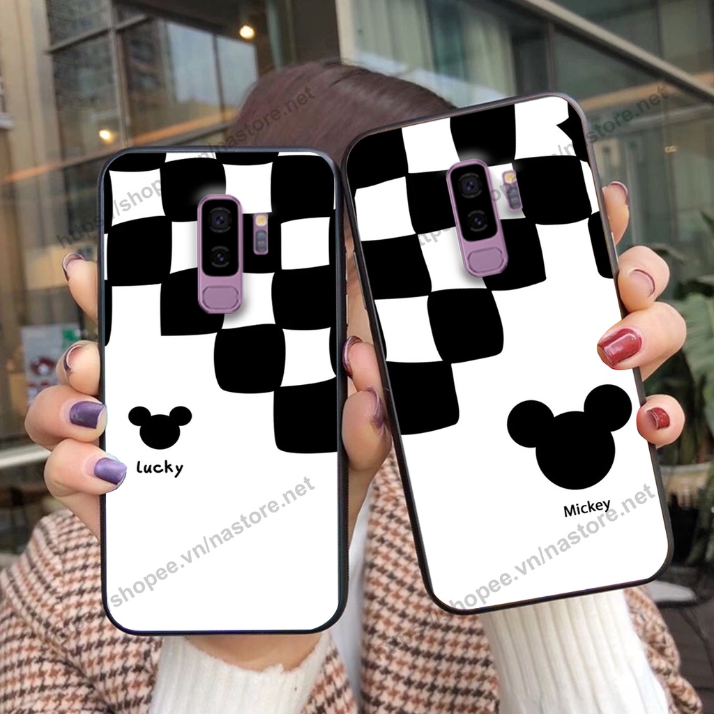 Ốp lưng Samsung S9 / S9 Plus / S9+ trái tim họa tiết caro, mikey họa tiết beabrick kaws cute