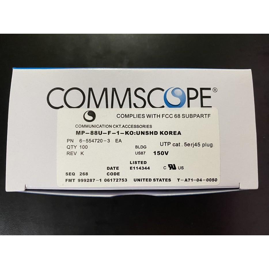 Hạt mạng rj45 Cat5e Cat6 amp Commscope