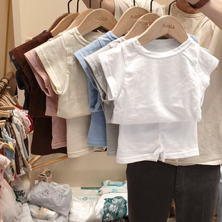 Bộ áo thun tay ngắn và quần short mềm mại thoáng khí thân thiện với da em bé 8LzW