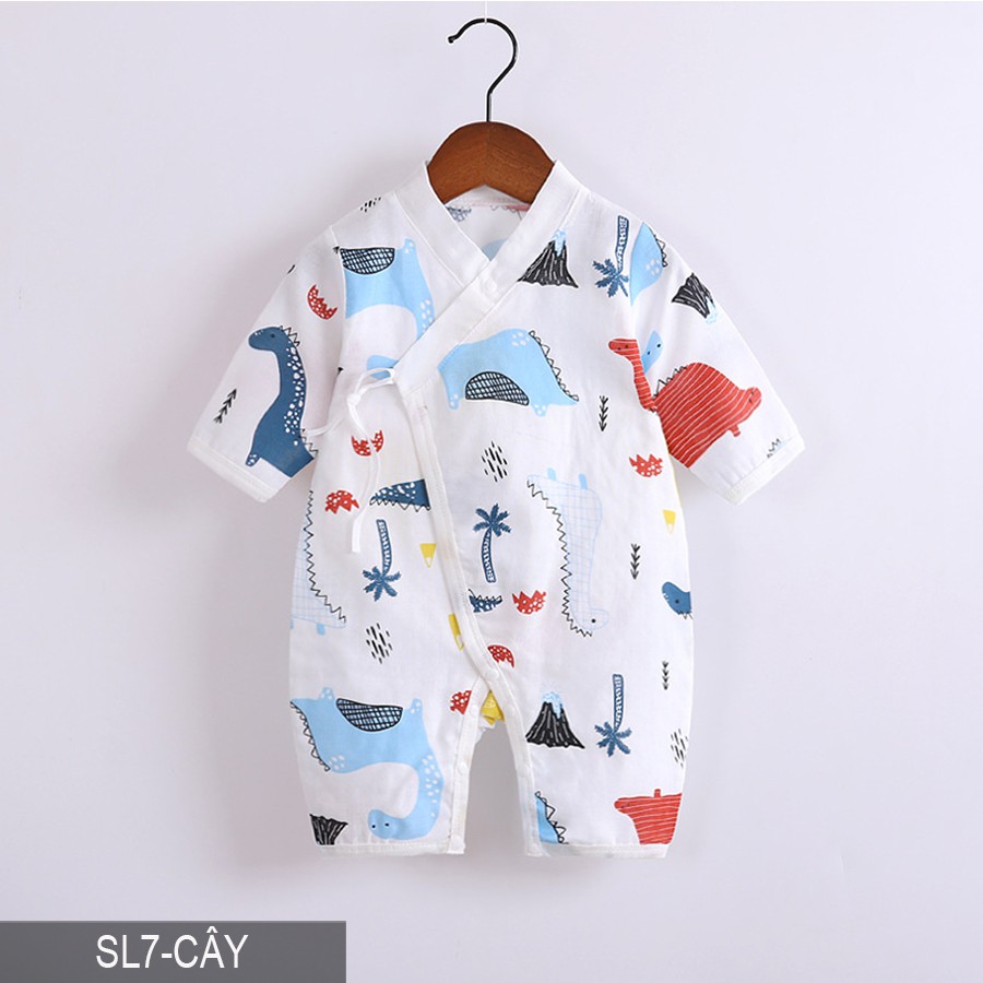 Body yukata Body dài tay vải xô cho bé trai bé gái Hàng Quảng châu xuất Nhật SL07