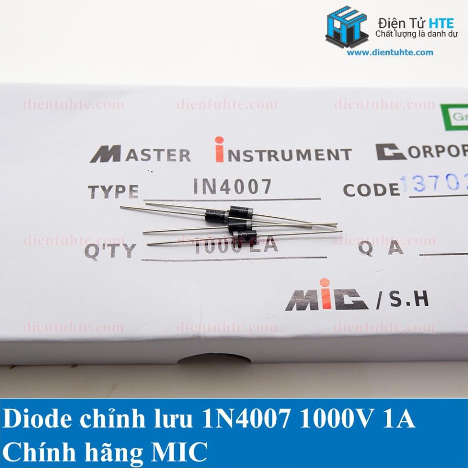 Bộ 100 Diode 1N4007 1000V 1A DO41 chính hãng MIC (100 con)