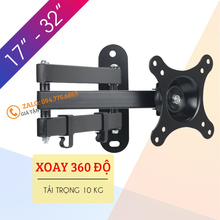 Giá Treo Màn Hình Máy Tính Gắn Tường S32 14 - 17 - 23 - 29 - 32 Inch - Giá Treo Tivi Xoay 360 Độ Linh Hoạt