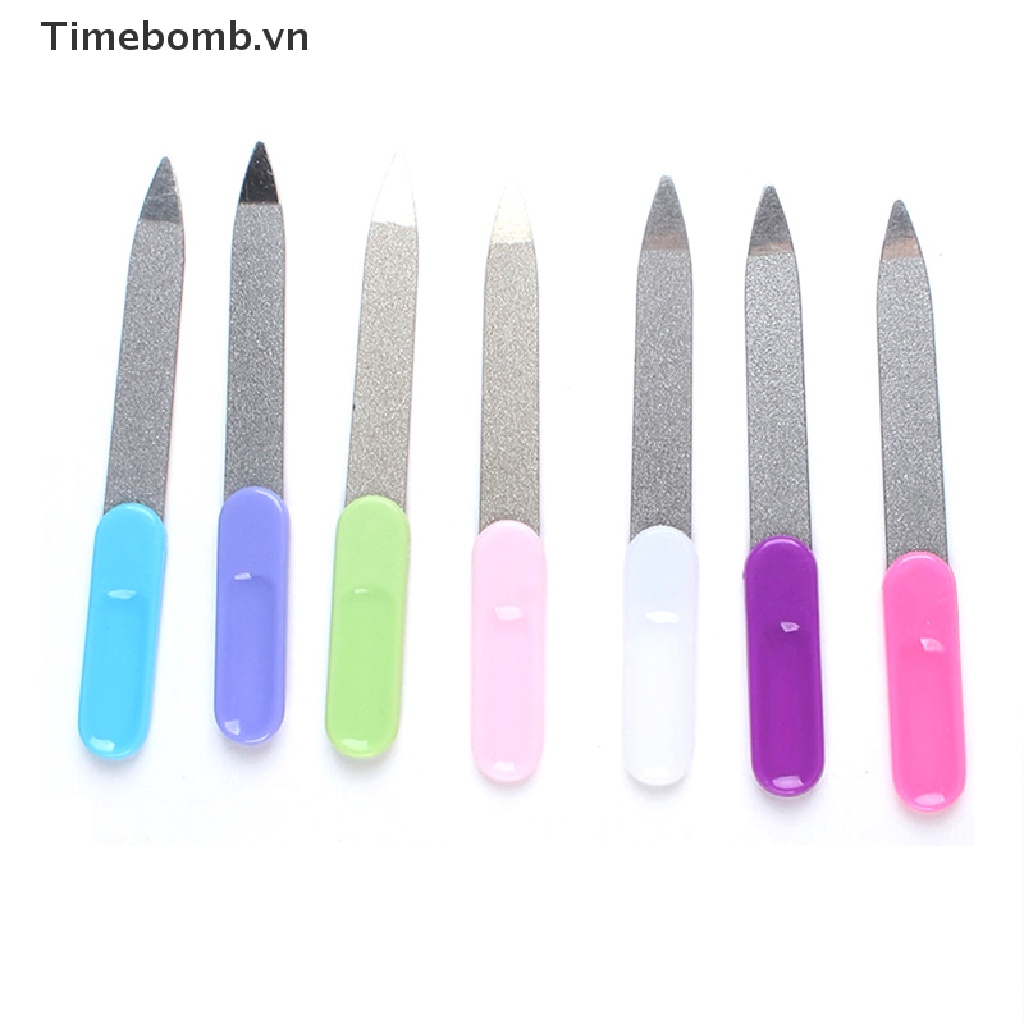 Bộ 2 Cây Dũa Móng Tay Bằng Thép Không Gỉ Thiết Kế Hai Mặt Tiện Dụng