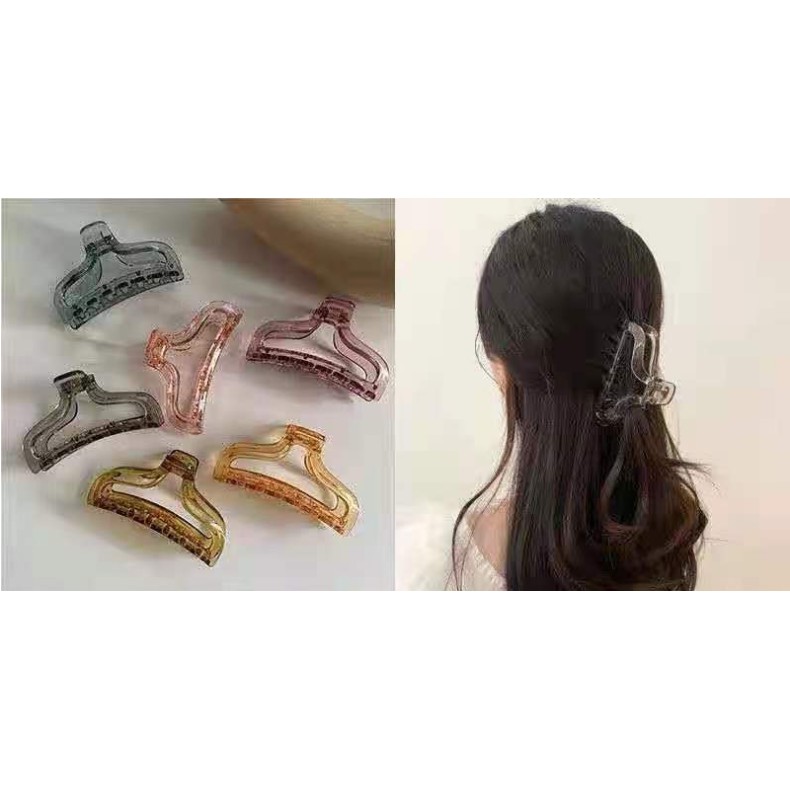 Kẹp tóc càng cua làm bằng Acrylic nhiều màu cho bạn nữ phong cách Hàn Quốc dễ thương