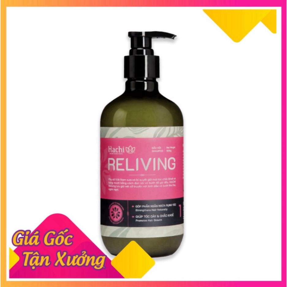 Dầu gội đầu cao cấp HACHI VIETNAM Reliving collagen 500g hồng ngăn ngừa gãy rụng, mọc tóc -Sét dầu gội xả Tinh chất bưởi