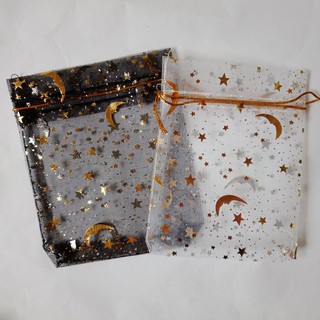 Túi vải voan thơm có dây rút nhiều mẫu trăng sao hoa lá nhiều màu size 9x12cm gói quà tặng