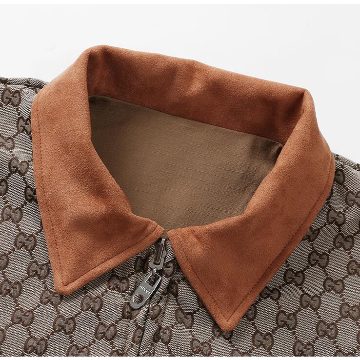 Gucc Áo Khoác cotton jacquard unisex Có Thể Đảo Ngược Thời Trang
