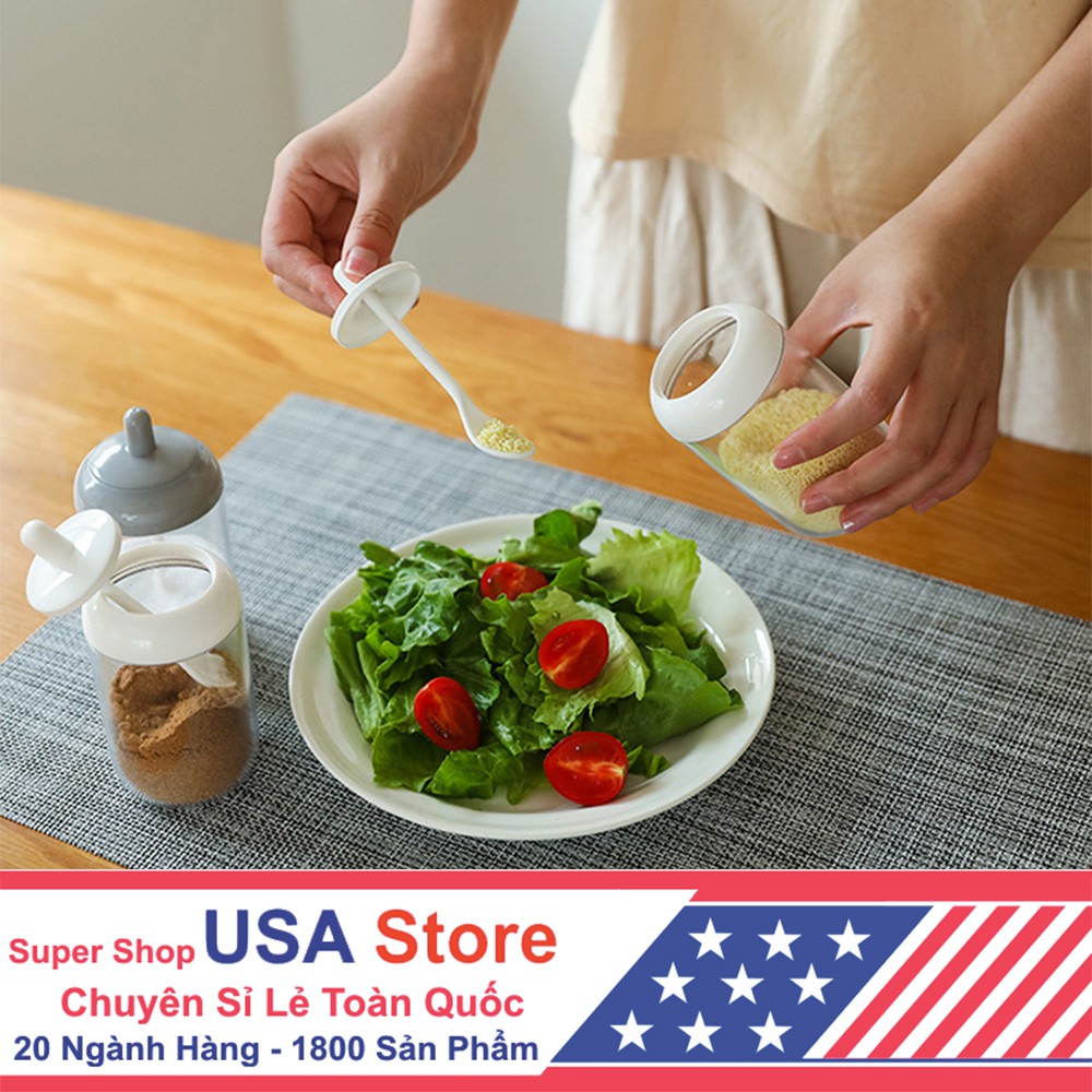 Hũ Đựng Gia Vị Gắn Muỗng Hiện Đại S6 | BigBuy360 - bigbuy360.vn