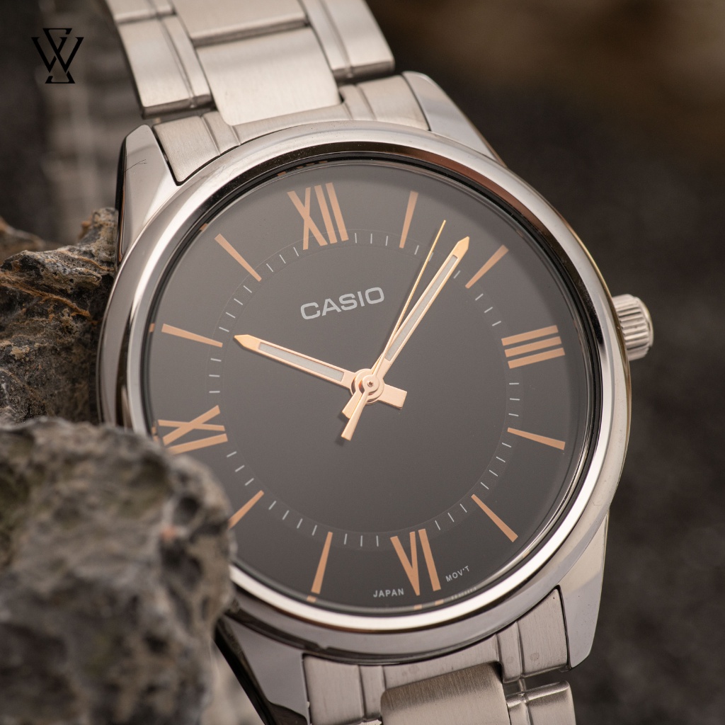 Đồng Hồ Quartz Nam Casio WATCHSTORE MTP-V005D-1B5UDF Thiết Kế Kính Khoáng 40mm, Dây Kim Loại, Vỏ Thép Không Gỉ