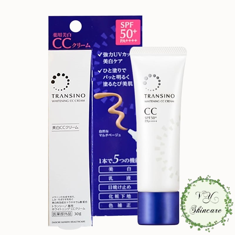 [MẪU MỚI] Kem Trang Điểm Chống Nắng Transino Whitening CC Cream 30gr