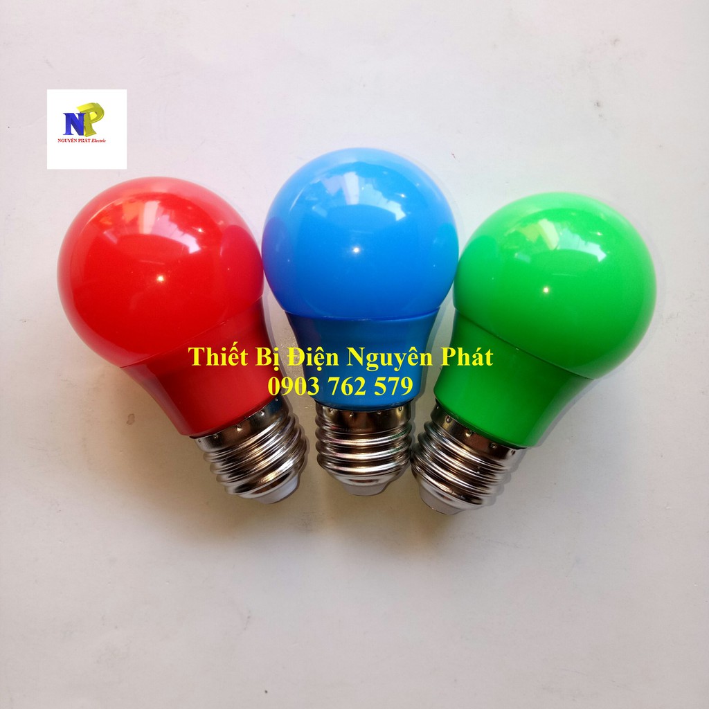 [Nguyên Phát] Đèn Led Búp Kín Nước 3w Màu Đỏ - Xanh Lá - Xanh Dương