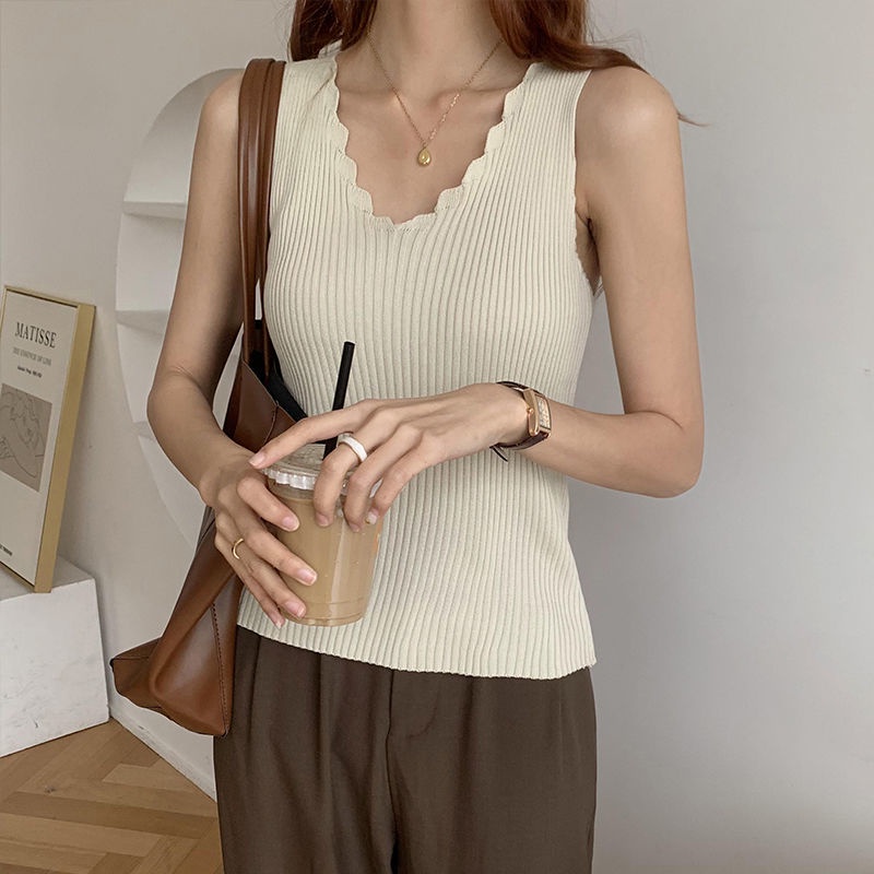 Áo sweater Dệt Kim Không Tay Thời Trang Mùa Hè Dành Cho Nữ
