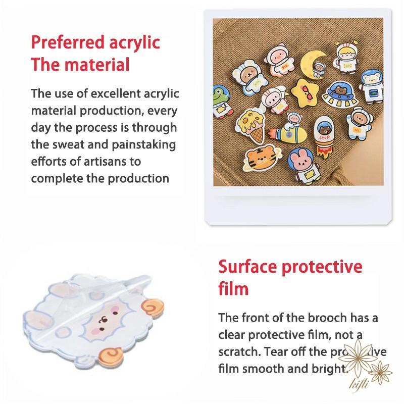 Trâm Cài Áo Hình Động Vật Hoạt Hình Dễ Thương Sáng Tạo Bằng Acrylic