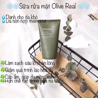 [ Mẫu mới] Sữa Rửa Mặt Dưỡng Ẩm Innisfree Olive Real Cleansing Foam 150ml
