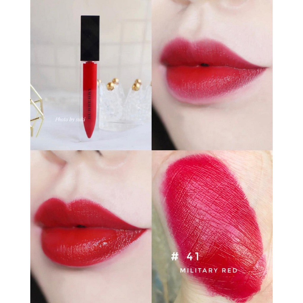 Son kem bóng Burberry Kisses Lip Lacquer No.41 Military Red