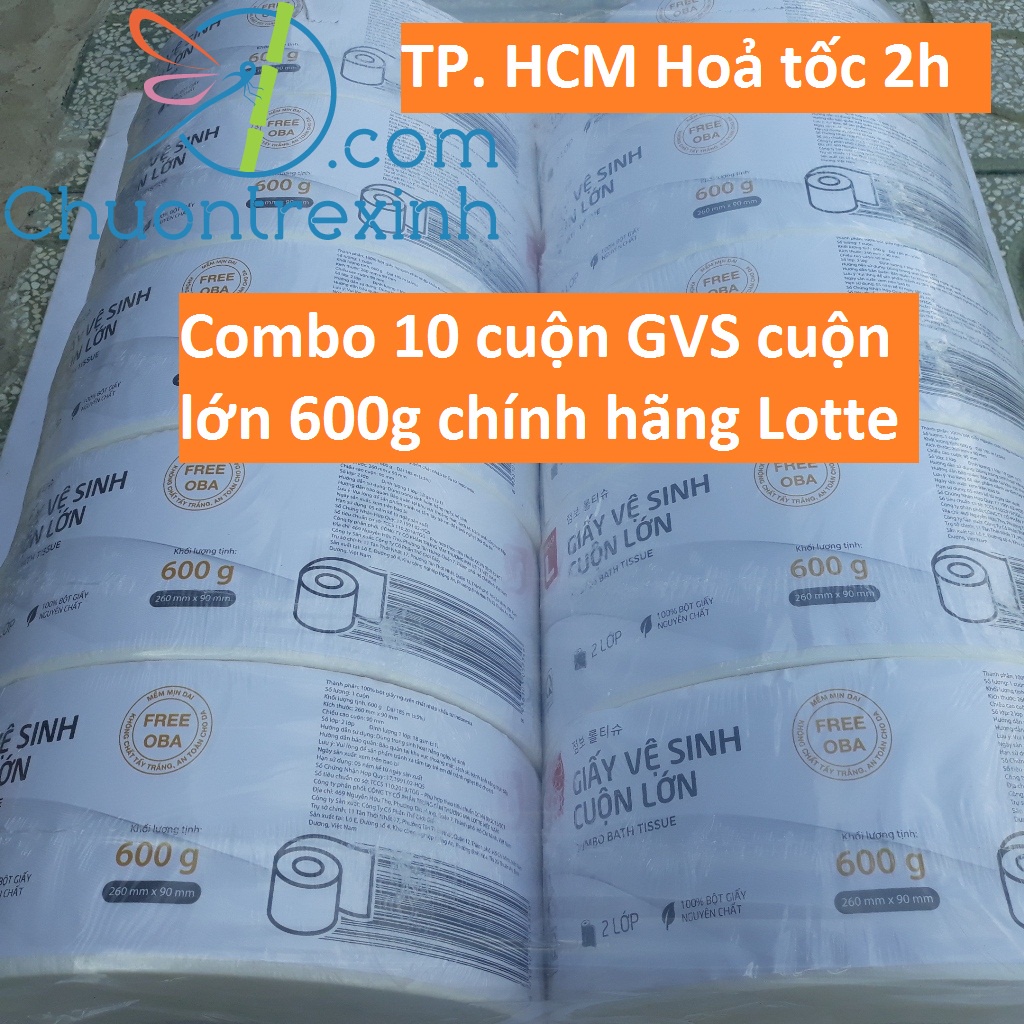 Combo 10 cuộn giấy vệ sinh cuộn lớn cao cấp  Choice L Lotte Hàn Quốc 600g/AKC600 chính hãng
