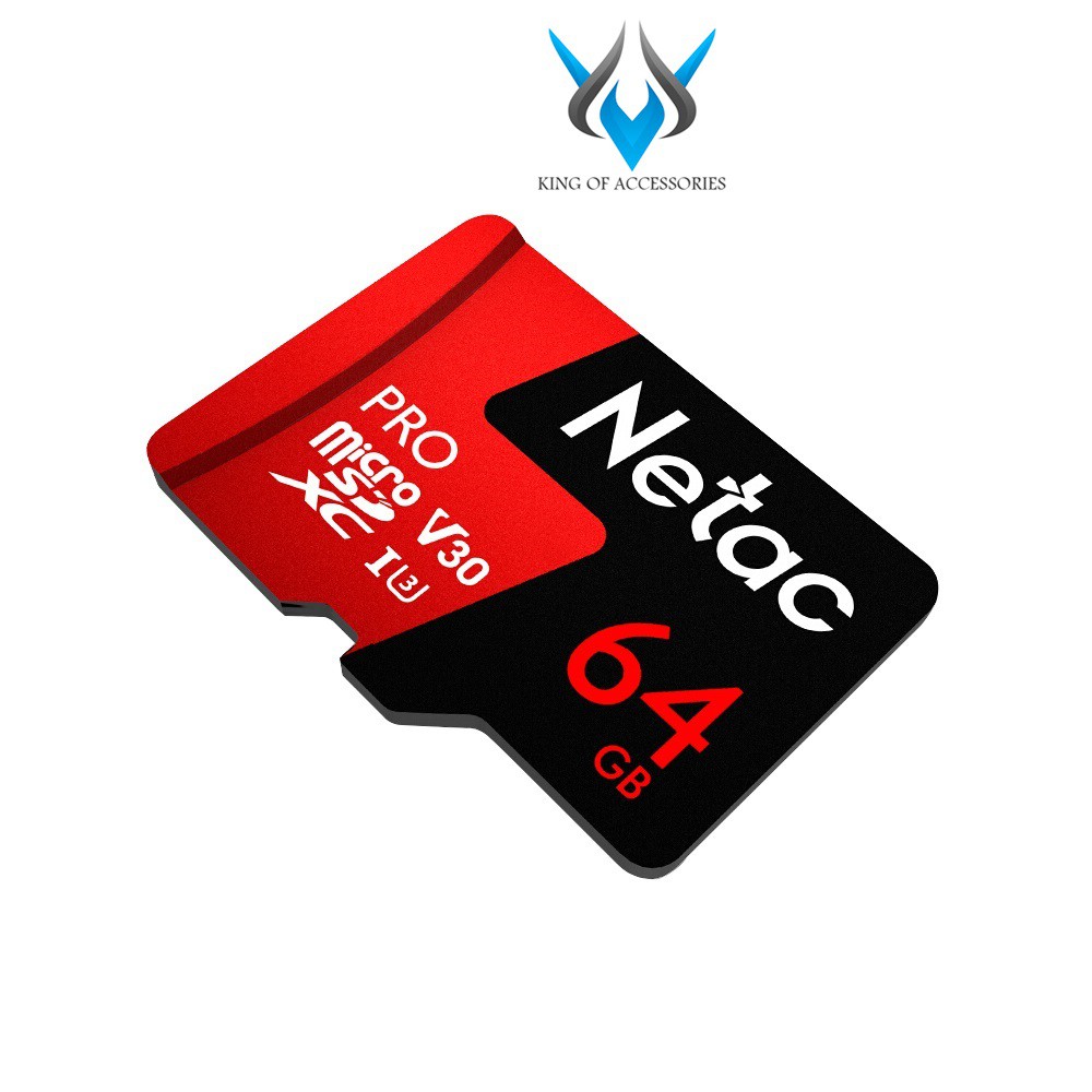 Thẻ nhớ microSDXC Netac Pro 64GB U3 4K V30 98MB/s (Đỏ) - chuyên camera, máy quay và điện thoại