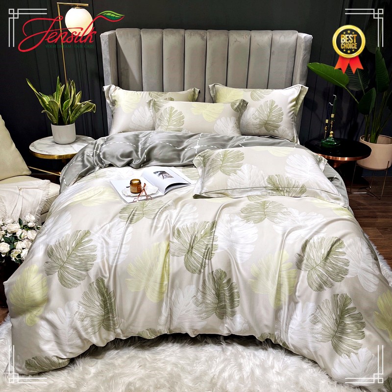 Bộ chăn ga gối 100%Tencel lụa mịn màng cho mùa hè 2021, Bộ 4 món tiêu chuẩn DESIGN 889-899