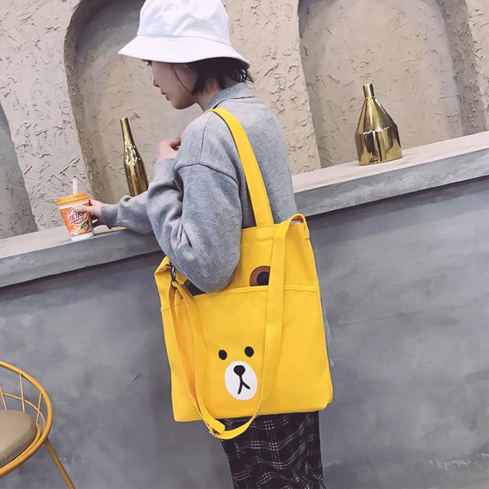 Túi tote đi học đeo chéo canvas vải mềm giá rẻ TX188
