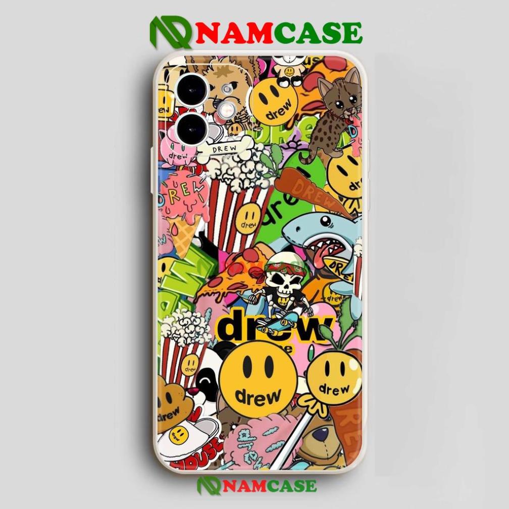 Ốp lưng iPhone Drew cạnh viền vuông silicon mềm dẻo cho iphone 6/6s/7/8/X/XS/XR/11/12/13 Pro Plus Max cute dễ thương đẹp