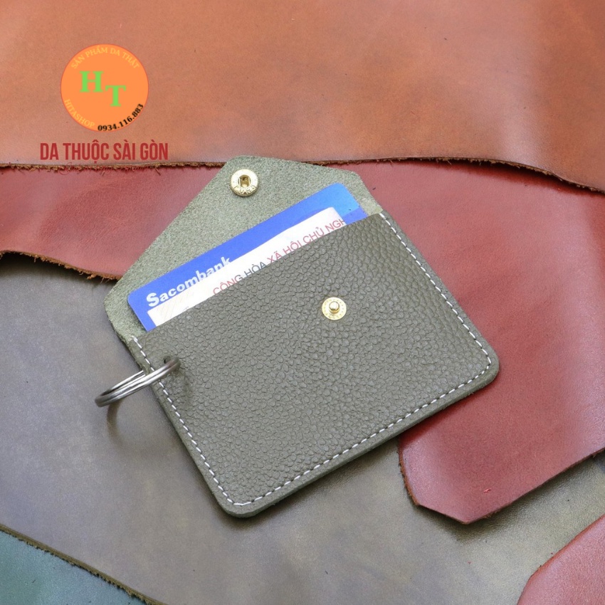 Ví Nữ Mini Da Thật - Màu Xanh Rêu Hàng Chính Hãng Thương Hiệu Himashop Leather - MK01