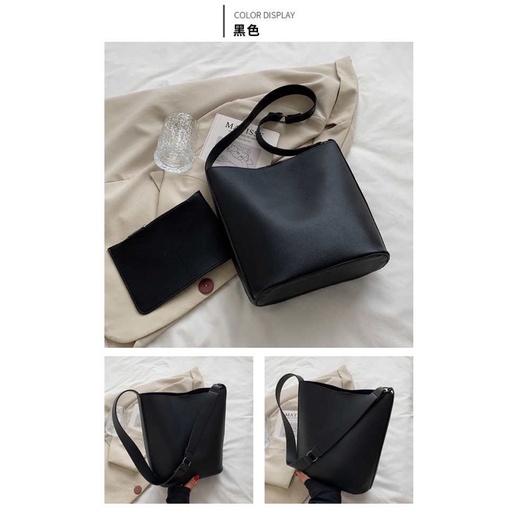 Túi da Pu size trung nhỏ công sở đi học (kèm ví)