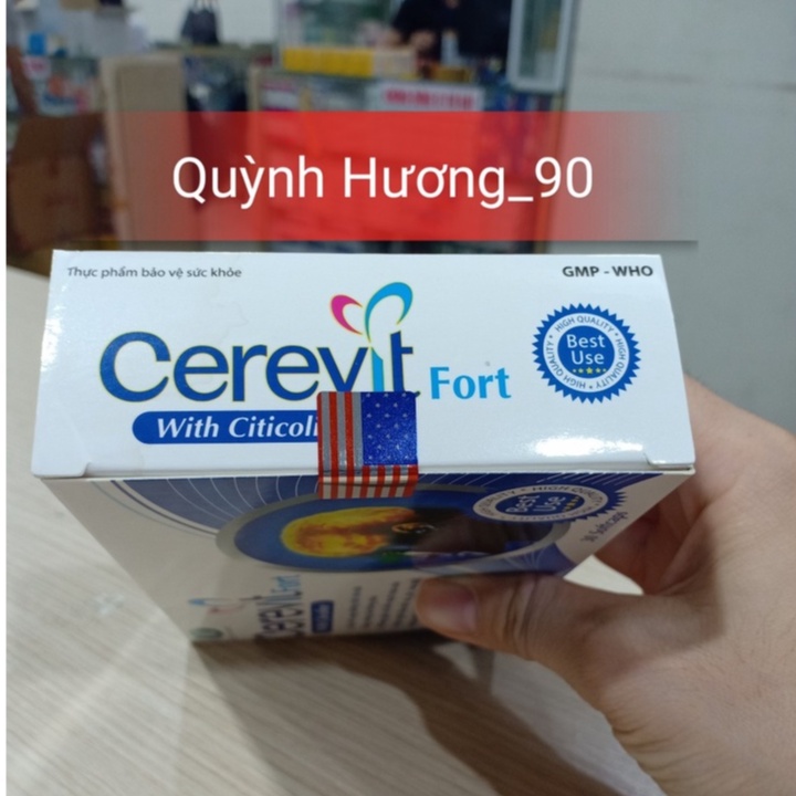 Viên uống bổ não CEREVIT FORT hộp 30 viên giúp phòng ngừa tai biến mạch máu não