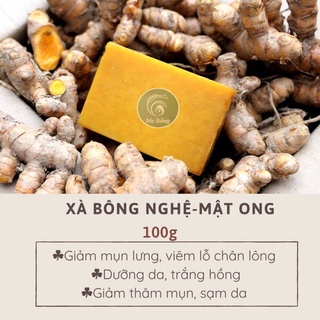 Xà bông nghệ mật ong 🌺Freeship🌺 Xà bông nghệ cho người mụn lưng, giúp sáng da, mờ thâm 100g