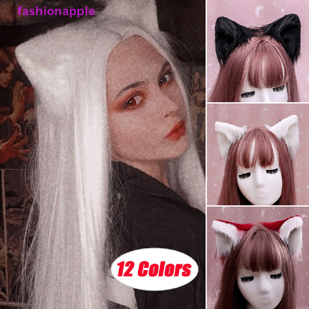 Kẹp Tóc Hình Tai Mèo Phối Lông Dễ Thương Phong Cách Lolita