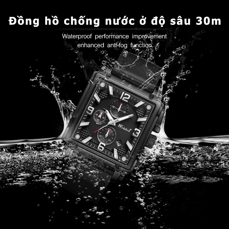 Đồng Hồ WISHDOIT Dây Đeo Da Máy Thạch Anh Chống Thấm Nước 100% Chất Lượng Cao | BigBuy360 - bigbuy360.vn