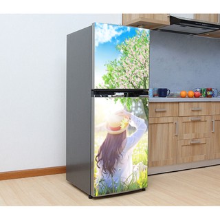 DECAL DÁN TỦ LẠNH MẪU CÔ GÁI