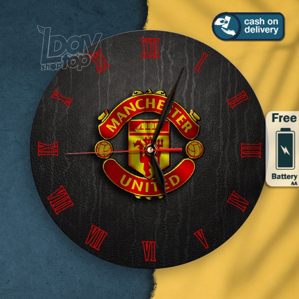 Đồng Hồ Treo Tường Hình Logo Câu Lạc Bộ Bóng Đá Manchester United - Mu02