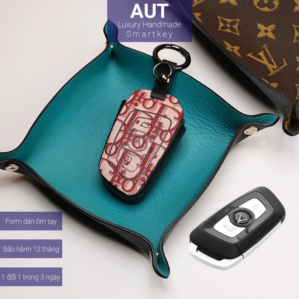 Ốp da chìa khóa ô tô Vinfast Lux A Lux SA Dior handmade VL AD