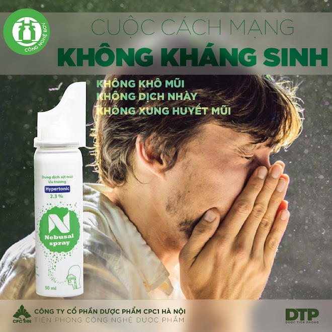 Dung dịch nước muối ưu trương NEBUSAL SPRAY 2.3%, hộp 1 chai 50ml