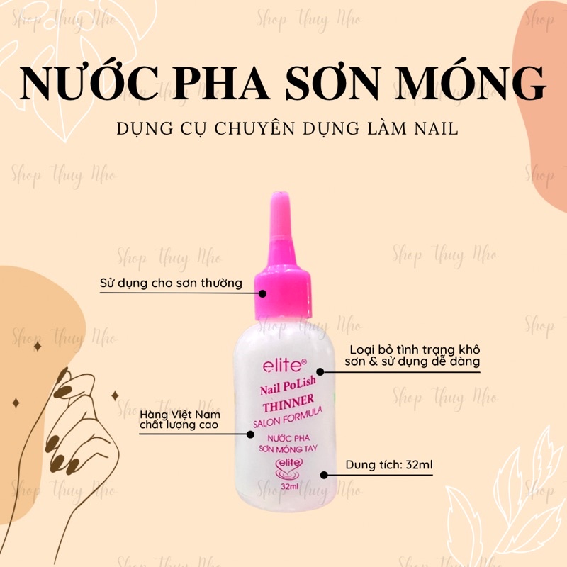 Nước pha sơn móng tay Elite cao cấp dành cho sơn thường - 32ml