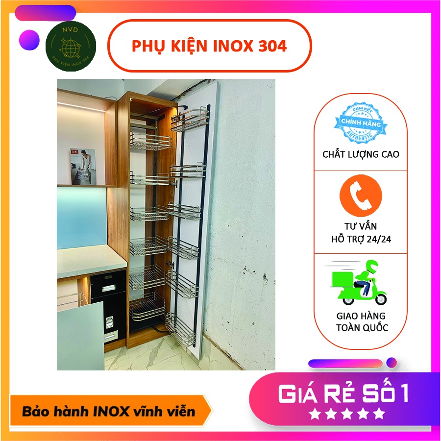 Kệ Để Đồ Khô Liên Hoàn 12 Ngăn 6 Tầng Chất Liệu INOX 304 - Leokitchen