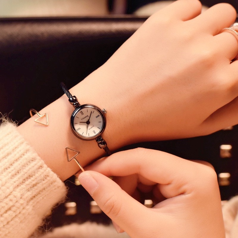 Đồng Hồ Đeo Tay Bằng Thép Không Gỉ Mạ Vàng Thời Trang Dành Cho Nữ