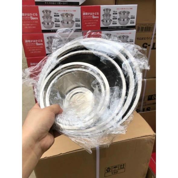 BỘ 5 BÁT THAU TRỘN - ÂU TRỘN INOX XUẤT NHẬT HÀNG SIÊU ĐẸP KHÁCH NHA