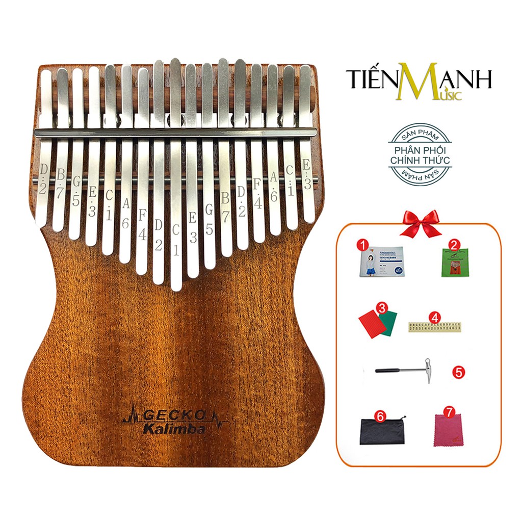 [Khắc Phím] Đàn Kalimba Gecko 17 Phím K17MAP - Tone C, Gỗ Mahogany (Cam kết 100% Chính hãng nhập khẩu Tiến Mạnh Music)