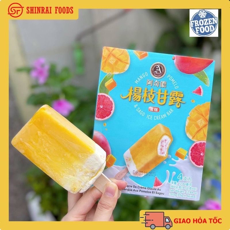Kem xoài bưởi sago Đài Loan ( hộp 4 cây)